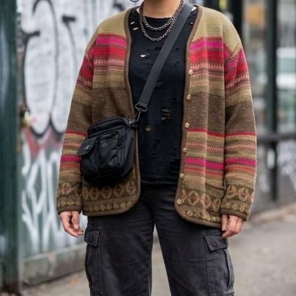 Vintage TallyHo Knit Cardigan SweaterSize 2X boho urban prairie cabincore